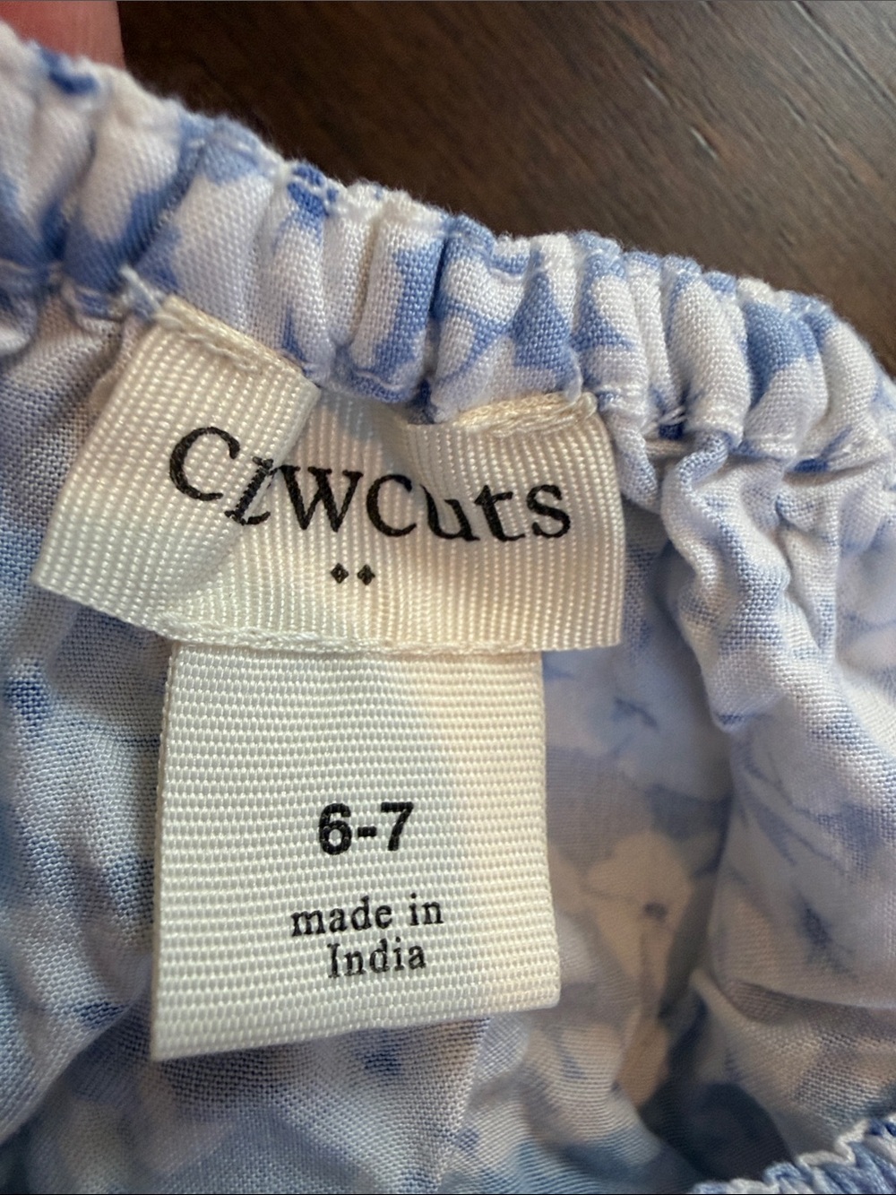 Crewcuts Girls Light Blue Floral Short Sleeve Peasant Top Size 6/7 - C36-039 - Picture 2 of 7